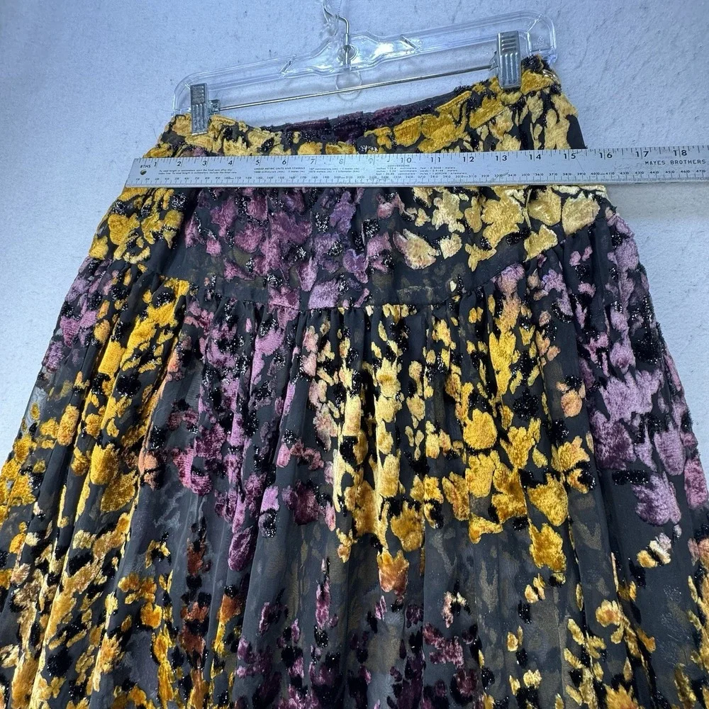 VTG Y2K Velvet Burnout Maxi Skirt Semi Sheer Women's S / M 28